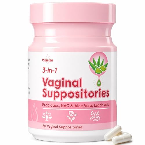 Vaginal Probiotics, Vaginal Suppositories Probiotics for Women, Lactobacillus, NAC, Sodium Hyaluronate & Aloe Vera– pH Balance & Vaginal Health, Odor & Itch Support, 30 Count