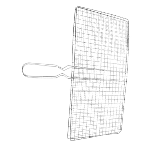 Cesta portátil de acero inoxidable para asar pescados con soportes para brochetas para barbacoa al aire libre, pesca, parrilla plegable para asar clips de pescado