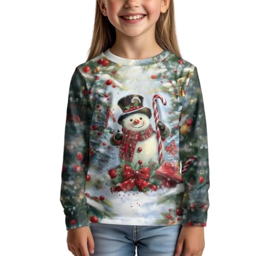 Image of Girls Long Sleeve Shirts Casual Crewneck Soft T-shirts for Girls 3-16 Years Old