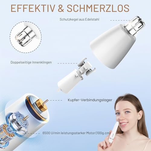 HEBECA Nasenhaartrimmer Herren Frauen - 2 in 1 Nasen Und Ohrhaartrimmer Herren Portble...