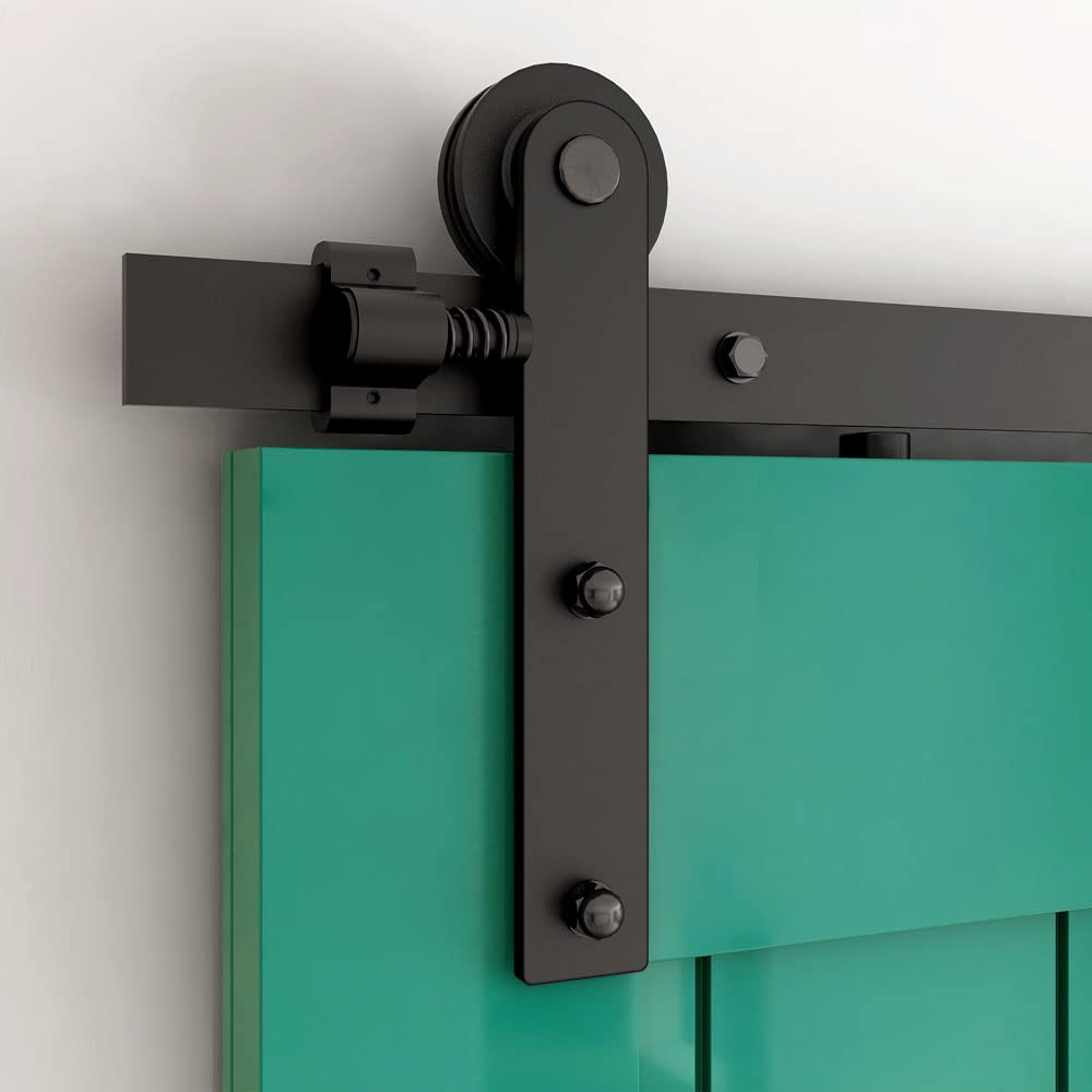Photo 1 of **SILVER NOT BLACK** QINAIXQM 6ft Single Wood Sliding Barn Door Hardware Kit, Classic Design for Fit 36'' Wide Track Panel, 6FT for single door