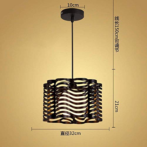 Lustre plafonnier industriel noir E27 avec ampoule LED 9W pour bar et café
