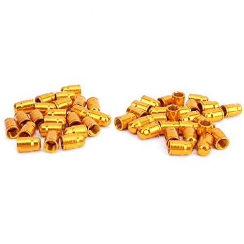 50 Piezas Tapas de Válvula Schrader para Bicicleta de Aleación de Aluminio, Color Dorado miniatura 2