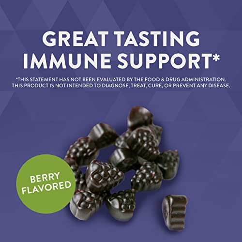 Nature’s Way Sambucus Relief Gummies, Feel Better Faster**, Reactive Support, Clinically Proven South African Geranium, With Elderberry, Vitamin C & Zinc, 60 Gummies #TOP1