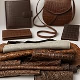 Aligator Pattern Genuine Leather Remnants - 6 x 8 to 12 x 18 Inches - 5-8 Oz - Irregular Shape - Colors Vary by Pack. See Pictures - 1 LB