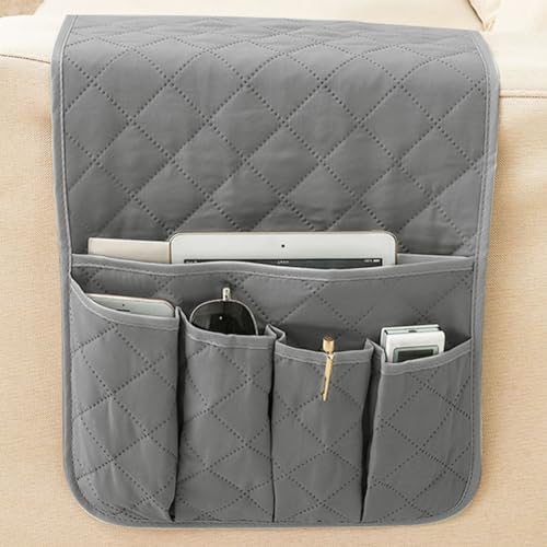 Omevett Sofa Remote Control Holder Armchair Caddy Non-Slip Bedside Sofa Caddy Hanging Soft Armrest Organiser Grey Arm Chair Tidy Organisers with 5 Pockets for Tablet Cellphone Magazines Book Glasses - Cosy Home Interiors Omevett Sofa Remote Control Holder Armchair Caddy Non-Slip Bedside Sofa Caddy Hanging Soft Armrest Organiser Grey Arm Chair Tidy Organisers with 5 Pockets for Tablet Cellphone Magazines Book Glasses - Image 4