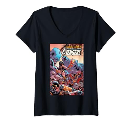 T-shirt Avengers Marvel chic col V pour réveiller la super-héroïne qui est en vous