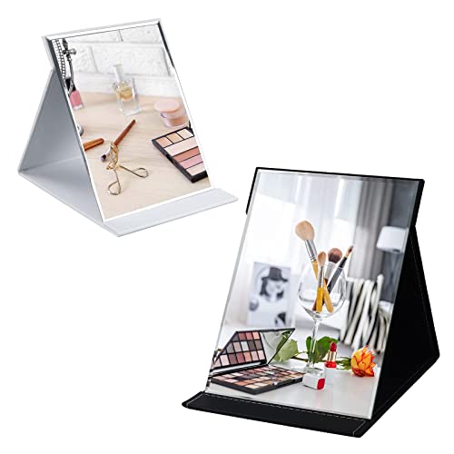 Espejo de maquillaje portátil rectangular plegable