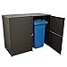 Produktbild Gartenmoebel Mülltonnenbox für 2 Tonnen klein 66x129x109cm bis 120 Liter, Stahl + Polyrattan Mocca Mülltonnenaufbewahrung