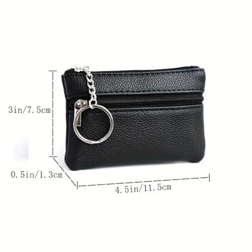 Mini Coin Purse – Compact Small Bag for Coins with Key Ring, Stylish Small Wallet for Men & Women, Black2