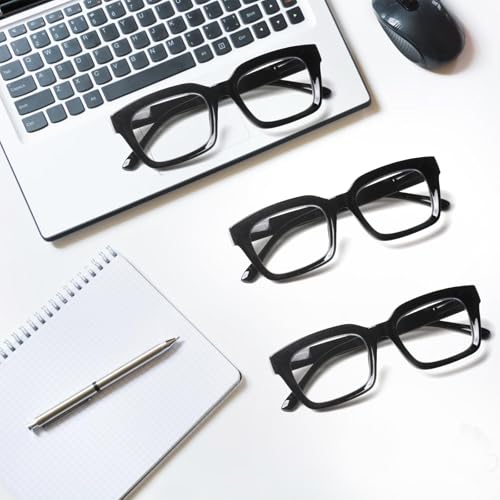 Image of JOSCHOO 3 Pack Reading Glasses Blue Light Blocking Computer Spring Hinge Readers for Women Men