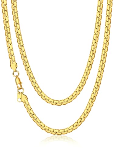 Suplight Cuban Link Chain for Men Women, Stainless Steel/Black/18K Gold Plated Figaro Chain Necklace 4mm/6mm/9mm Wide Cuban Chain Necklace, Hip Hop Jewelry 18