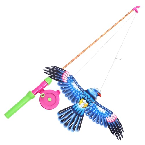 Toyvian Cometa Águila Vívida Fácil De Volar con Poste De Pesca para Niños Juguete Al Aire Libre Actividades Playa Senderismo