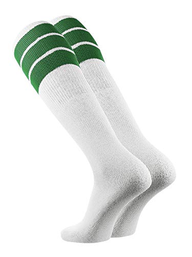 Image of TCK Retro Tube Socks with Stripes for Men & Women - 3 Stripe, 70's 80's Deadlift Socks