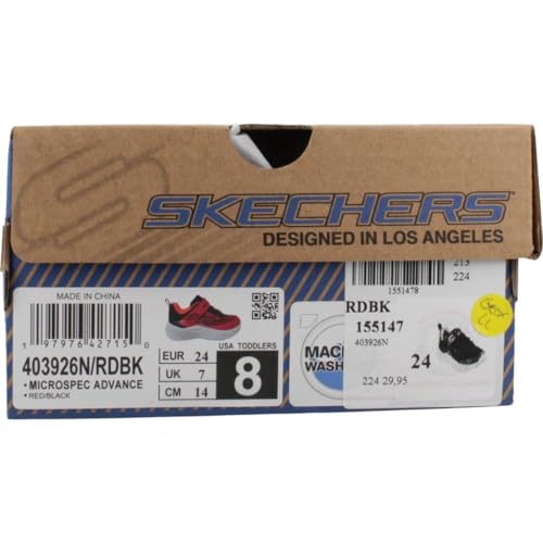 Skechers Kids Microspec Advance Sneaker, Red/Black, 10 Toddler - image 8