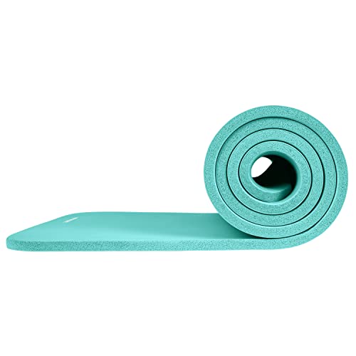 Retrospec Solana Yoga Mat 1/2" Thick W/Nylon Strap For Men & Women - Non Slip Excercise Mat For Yoga, Pilates, Stretching, Floor & Fitness Workouts, Blue Lagoon #TOP4