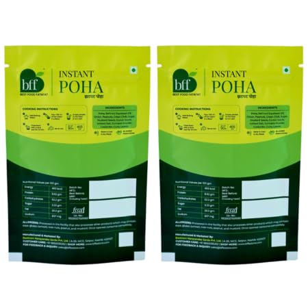 Image of Instant Poha Pack of 2 (90g Each) | Ready-to-Eat Indian Breakfast Mix | Just Add Hot Water | Portable Pack for Travel, Office, or Home | Simple & Easy Meal Solution