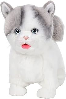 CU-MATE Interactive British Shorthair Blue Cat- Electronic Interactive Stuffed Animal Cat- Handmade Realistic Electronic Plush Cat- Companion Pet Gifts for Boy/Girl