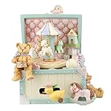 Music Box ist aus Harz, jede .Movement Rotation 3-4 Runden, Sie können Musik senden.