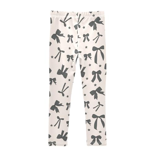 Black Cute Bow Girls Leggings,Workout Leggings for Girls Toddler Athletic Leggings Size for 3-10T2