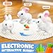 SMILESSKIDDO Jumping Rabbit Toys for Girls - Electronic Hopping Bunny with Wiggle Ears & Nose, Storage Cage and Accessories, Interactive Pet Gifts for Toddlers 1 2 3 4 5 6 Year Old