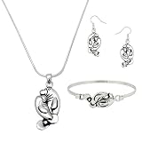 Lola Bella Gifts Manatee Necklace Earrings and Bracelet Set with Gift Box