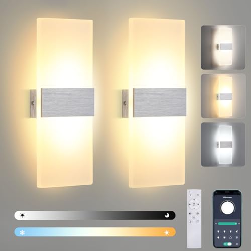 Apliques de pared LED 12W regulables con mando pack de 2 lámparas para pasillos