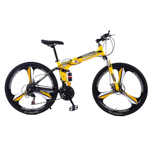 GLSQBVRP Bicicleta De Montaña Plegable De 24' Y 26' con Doble Suspensión Y 21 Velocidades, Cuadro De Acero De Alto Carbono, Ideal para Adultos, Hombres, Mujeres Y Adolescentes C,24 Inch