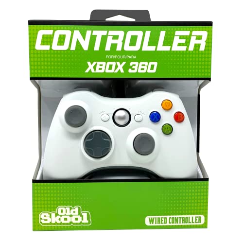 Old Skool Wired USB Controller for PC & Xbox 360 - White