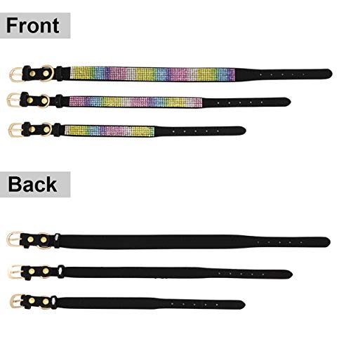 Beirui Rhinestone Dog Collar With Full Bling Crystals, Soft Suede Leather Collar For Small Pet Cat Puppy, Cute Collar Studded Sparkling Diamonds (Black, Xs) #TOP3