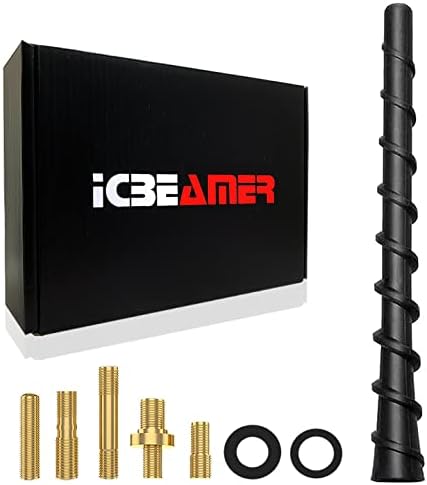 Miniatura 7 de ICBEAMER - Antena de goma flexible en espiral, negro mate, 7 pulgadas, para camiones, automóviles y camionetas, interior de metal de cobre, bobina