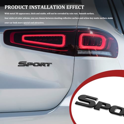 Image of Metal Car Sport Sticker, 3D Fender Badge Decal Car Sticker, Sport Letter Emblem Trunk Lid Rear Logo Badge for Truck SUV Pickup Models (Sport, Black)