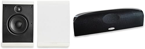 Polk Audio OWM3 - Altavoces de pared y estantería | El altavoz versátil de más alto rendimiento | Rejillas pintables (par, blanco) y canal central