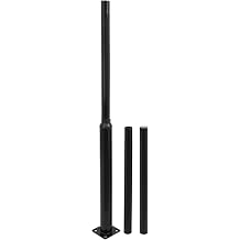Street Light Pole, Black Galvanized Solar Street Lamp Post, Split Street Lamp Post Outdoor Street Courtyard Parking Lot Lighting Post with Mounting Rebar Cage 13 FT 114+76mm