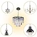 ECUDIS Chandelier Canopy Kit, 5 1/8 Ceiling Lighting Modern Steel Canopy Kit Light Fixture Cover Plate with Hardware for Pendant Lighting Fixtures (Black)