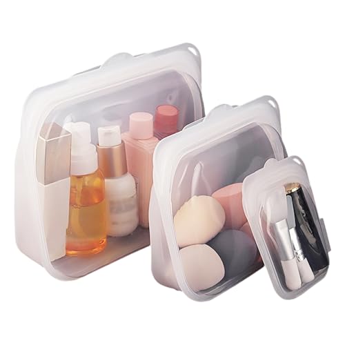 Bolsas de bocadillos reutilizables,3 Uds Bolsas de almacenamiento de silicona para almacenar bocadillos, de alimentos apta para lavavajillas - para la preparación de comidas, almuerzo, viaje