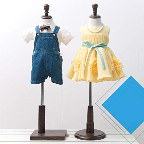 Maniquí de busto infantil con base de madera maciza regulable 3