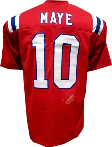Generic Custom Stitched Drake Maye Adult Red Jersey Size Medium