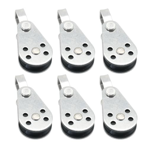 LEQMG Marine Stainless Steel 316 Nylon Kayak Pulley,Smooth Silent Block Rope Runner,Kayak Boat Accessories(6 Pack)