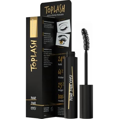 Toplash Extra Ebony Mascara with Keratin, Panthenol and Vitamin E Cover