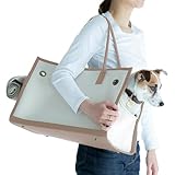 [citydog/シティドッグ] パイピング トート キャリー L ｜ 犬 キャリーケース キャリーバッグ キャリー トート キャンバス 涼しい おしゃれ beige