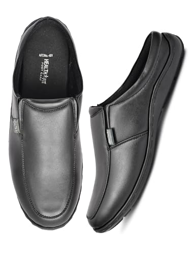 Image of HEALTH FIT Men's Pu Brown Open-Back Diabetic & Orthopedic Footwear HF401BL