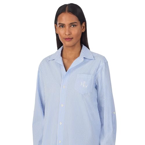 Lauren Ralph Lauren Women's Long Sleeve Roll Tab His Shirt Sleepshirt3