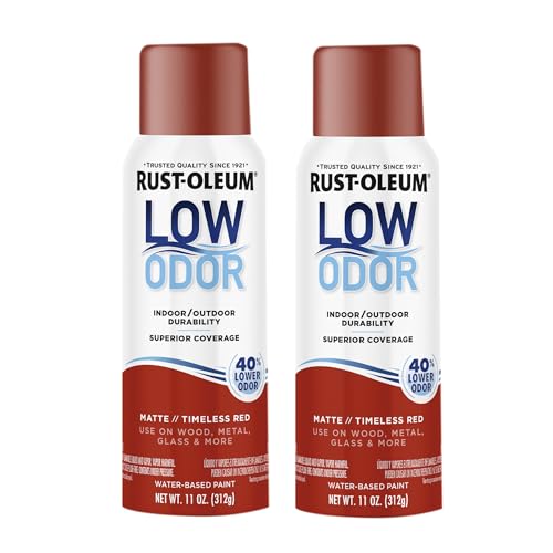 Image of Rust-Oleum Low Odor Premium Spray Paint, 11 oz, Matte Timeless Red, 2 Pack