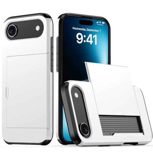 iPhone 17 Pro Max 17 Air 17 Pro 17用 アーマー 耐衝撃 電話ケース PC+TPUケース 保護カバー プラグイン 電話 カバー ファンダ シェル ホワイト iPhone17 Pro Max用