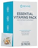 Revive MD Essential Vitamin Packs for Women & Men, Vitamins Pack Daily Nutrient Supplement - Travel-Friendly Multivitamin Packets with Arjuna & Turmeric Extract Support Heart, Joint, & Organ Health