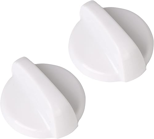 RDEXP Pomo de control de horno de plástico blanco de repuesto para Hotpoint WB03T10282 paquete de 2