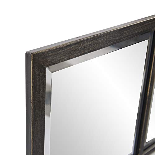 Howard Elliott Collection Atrium Windowpane Rectangular Mirror, Oil Rubbed Bronze, Framed Window Pane Grid Mirros For Home Decoration For Living Room Entryway, 24 X 48 Inch #TOP4