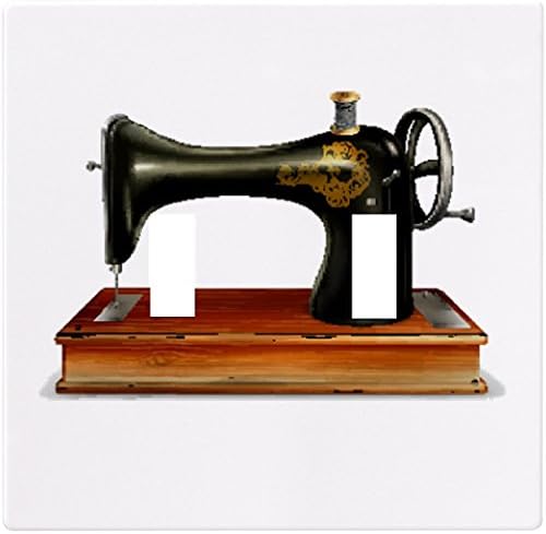 Antique Sewing Machine Wallplate Switch Plate Cover (2 Gang - Double)