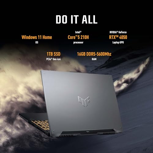 Image of ASUS TUF Gaming F16 (2025) Gaming Laptop, 16 inch WUXGA FHD+ 144Hz, 100% sRGB Display, GeForce RTX 4050, Intel Core 5 Processor 210H, 16GB DDR5, 1TB PCIe SSD Gen 4, Wi-Fi 6, Windows 11, FX607VU-AS51-CA